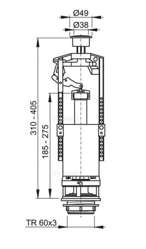 A2000 Сливной механизм со стоп-кнопкой Alca Plast в Геленджике