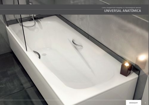 BLB UNIVERSAL ANATOMICA Ванна стальная 170*75, белая, с отверстиями для ручек в Геленджике