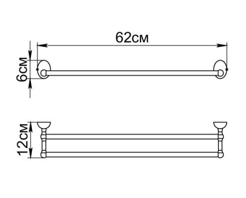 Fixsen GR-3002 Briz Полотенцедержатель трубчатый двойной в Геленджике