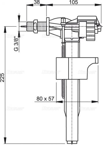 A15-3/8"Впускной механизм с боковой подводкой (для керамических бачков) Alca Plast в Геленджике